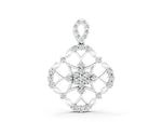 Silver Round Diamond Halo Pendant with Pavé Setting_4