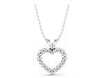Silver Round Diamond Heart Pendant with Pavé Setting_5
