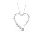 Silver Round Diamond Heart Pendant with Prong Setting_3