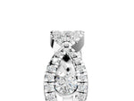 Silver Round Diamond Marquise Halo Twist Band with Pavé Setting_17