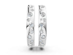 Silver Round Diamond Mosaic Hoop Earrings_2