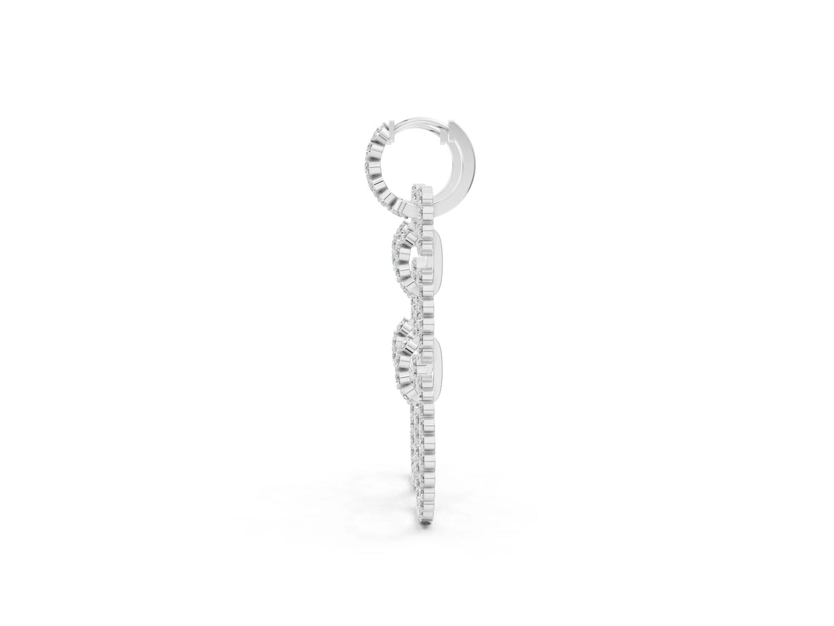 Silver Round Diamond Multiway Open Circle Statement Earrings_3