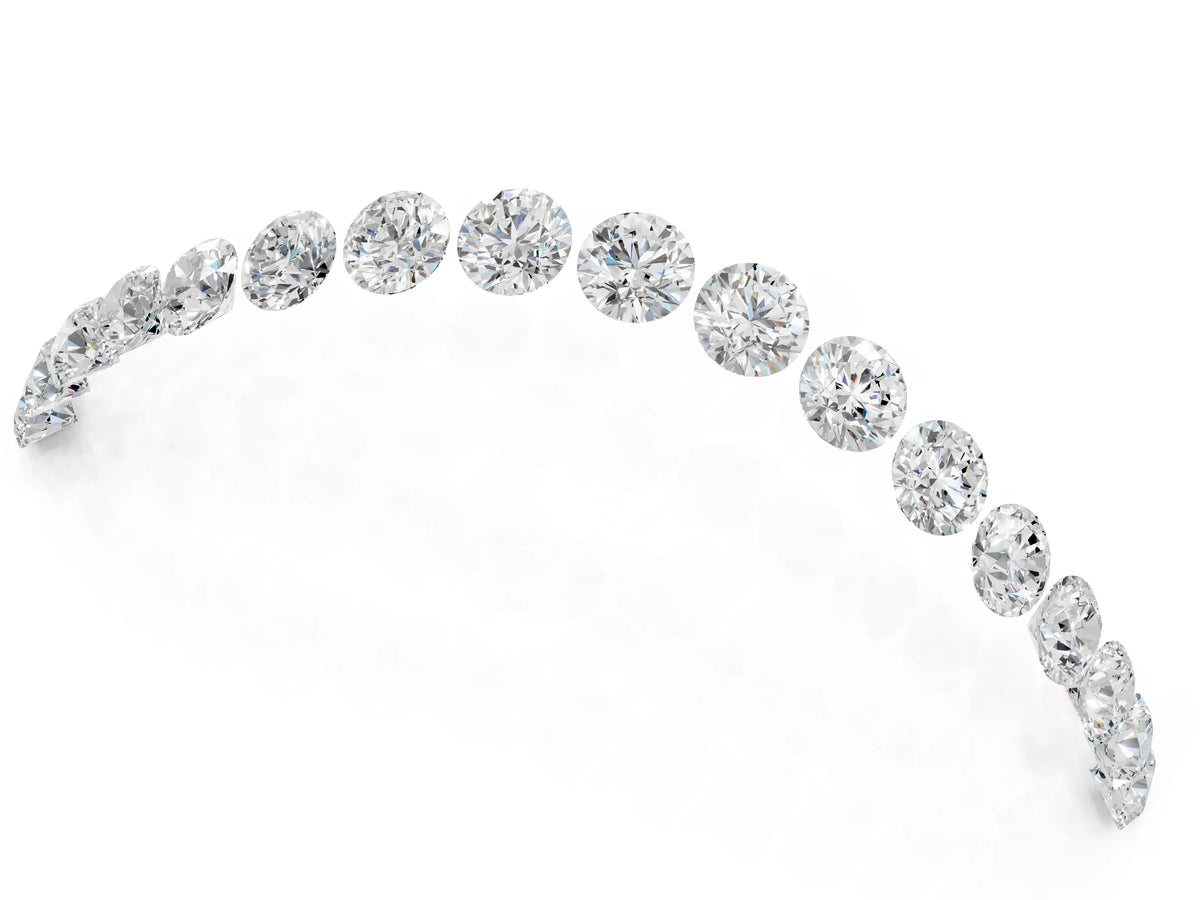 Silver Round Diamond Pavé Curved Band with Shared Prong Setting_13