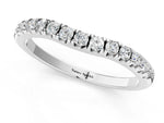 Silver Round Diamond Pavé Curved Eternity Band with Shared Prong Setting_13