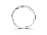 Silver Round Diamond Pavé Curved Eternity Band with Shared Prong Setting_15
