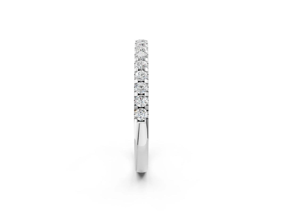 Silver Round Diamond Pavé Eternity Band with Micro Prong Setting_14