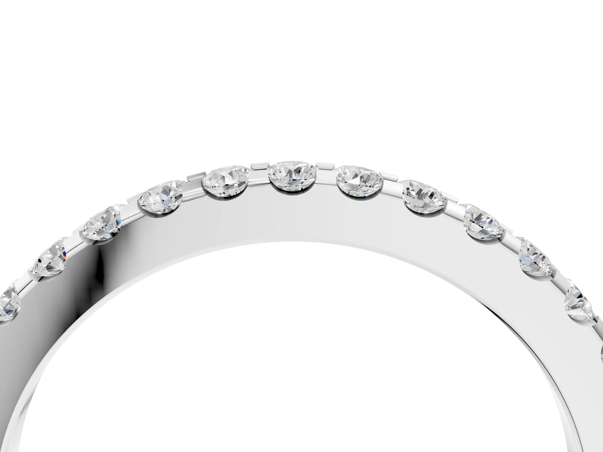 Silver Round Diamond Pavé Eternity Band with Micro Prong Setting_16