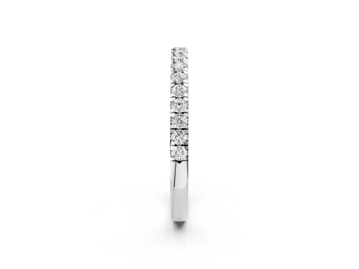Silver Round Diamond Pavé Eternity Band with U-Prong Setting_14