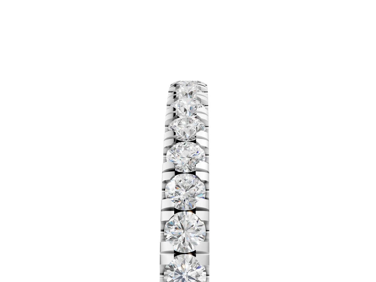 Silver Round Diamond Pavé Eternity Band with U-Prong Setting_17
