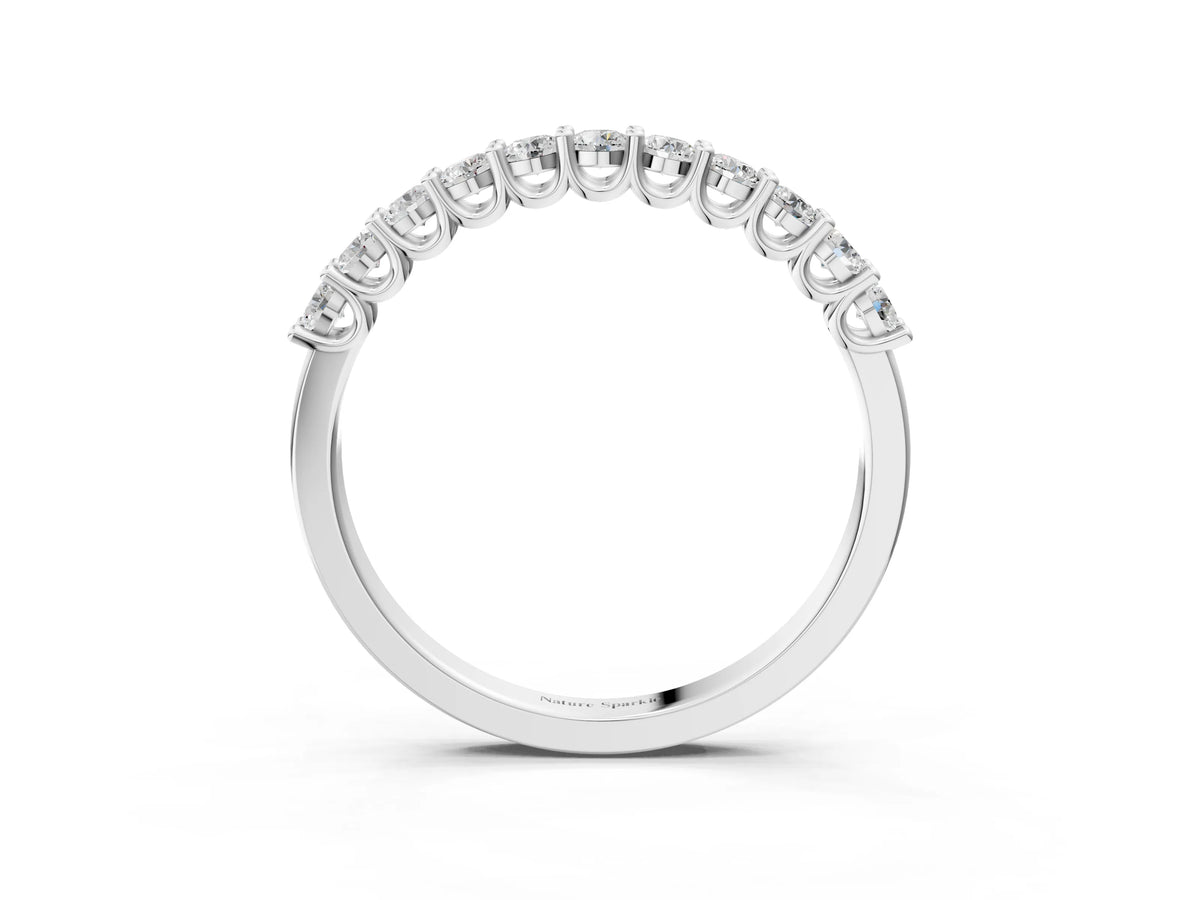 Silver Round Diamond Pavé Half-Eternity Band_15