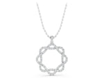 Silver Round Diamond Pavé Infinity Pendant with Prong Setting_3
