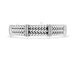 Silver Round Diamond Pavé Rope Bracelet with Box Clasp_2