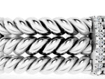 Silver Round Diamond Pavé Rope Bracelet with Box Clasp_3