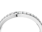 Silver Round Diamond Pavé Set Curved White Gold Band_16