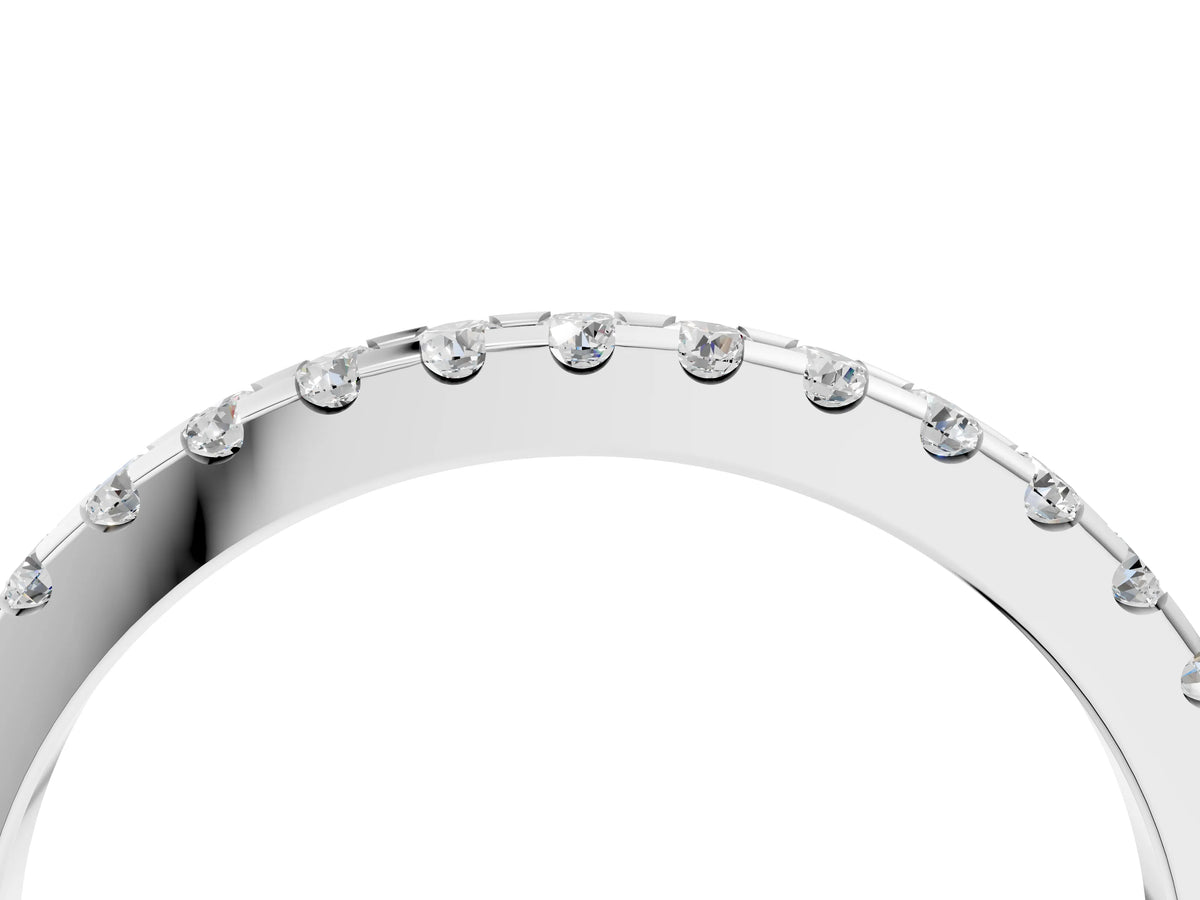 Silver Round Diamond Pavé Set Eternity Band with Micro Prong Setting_16