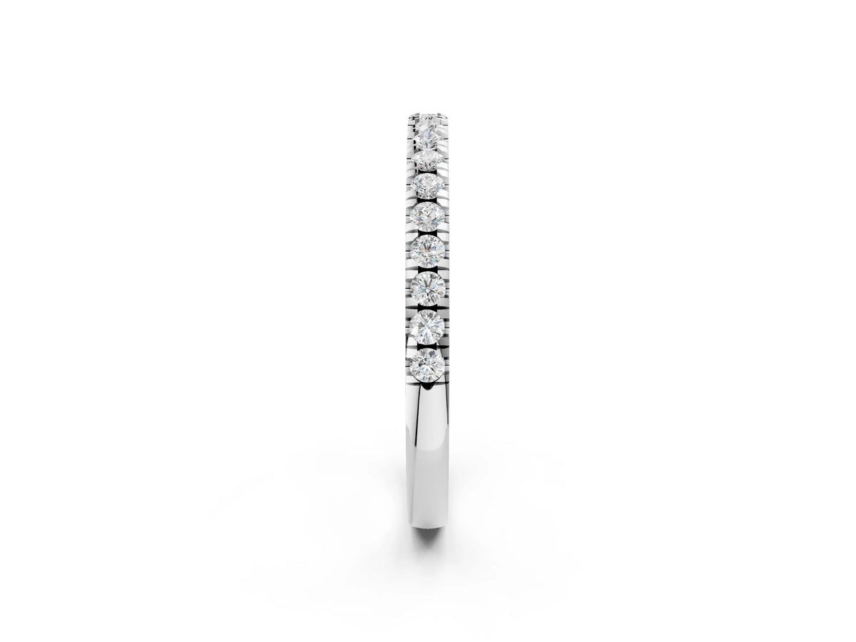 Silver Round Diamond Pavé Set Eternity Band_14