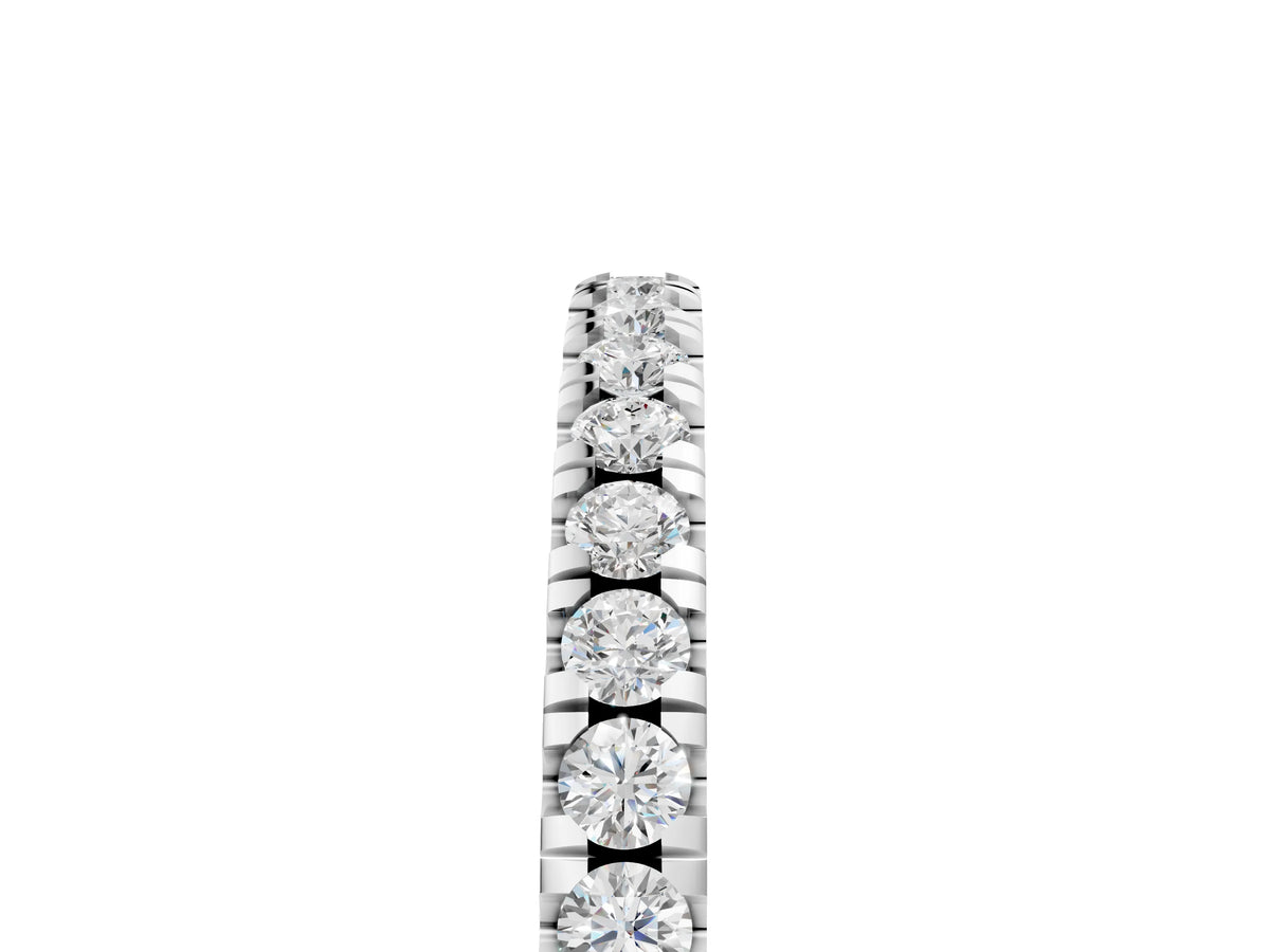 Silver Round Diamond Pavé Set Eternity Band_17