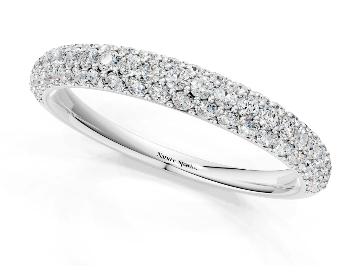 Silver Round Diamond Pave Set White Gold Eternity Band_37