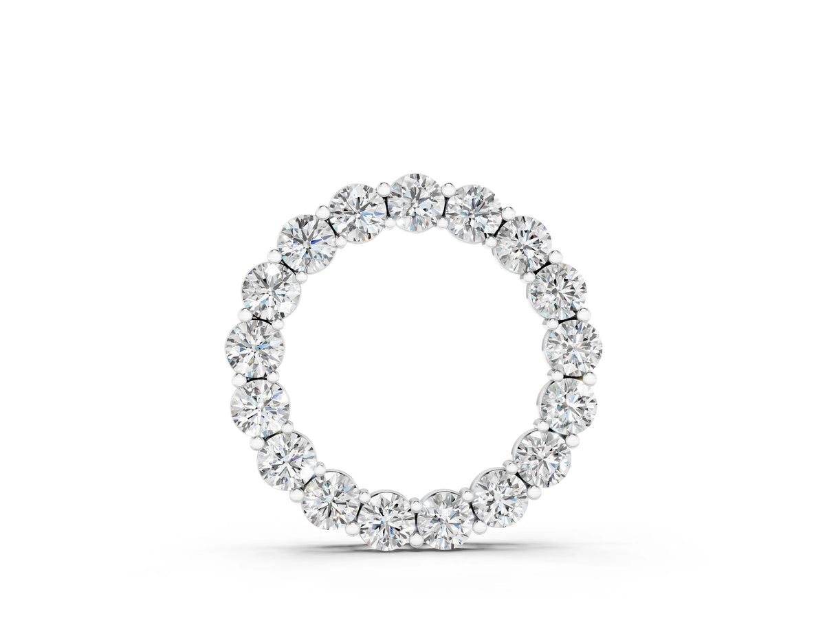 Silver Round Diamond Prong-Set Circle Pendant_2