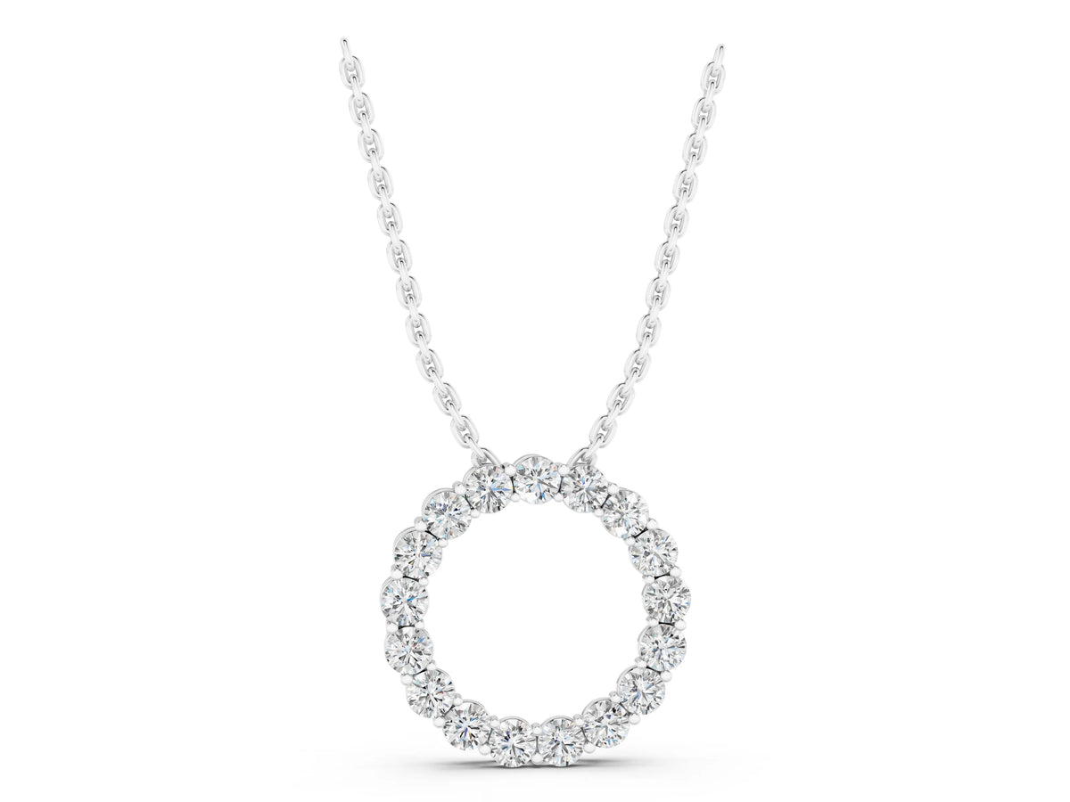 Silver Round Diamond Prong-Set Circle Pendant_3
