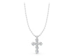 Silver Round Diamond Prong Set Cross Pendant_3