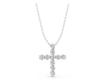 Silver Round Diamond Prong-Set Cross Pendant_3