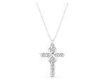 Silver Round Diamond Prong Set Infinity Cross Pendant_3