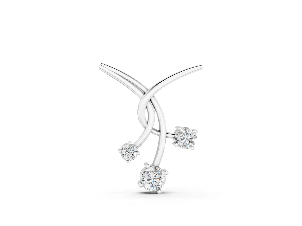 Silver Round Diamond Prong Set Pendant_2