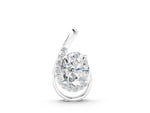 Silver Round Diamond Prong Set Swirl Pendant_4
