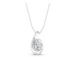 Silver Round Diamond Prong Set Swirl Pendant_5