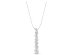 Silver Round Diamond S-Curve Prong Set Pendant_3