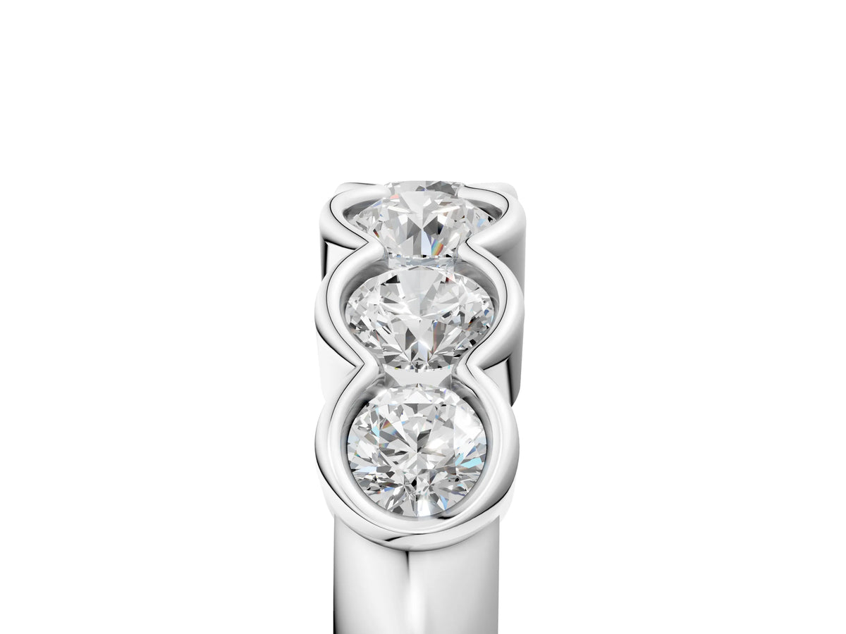 Silver Round Diamond Scalloped Bezel Set Eternity Band_11