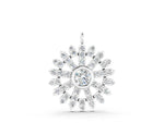 Silver Round Diamond Snowflake Pendant with Pavé Setting_2