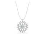 Silver Round Diamond Snowflake Pendant with Pavé Setting_3