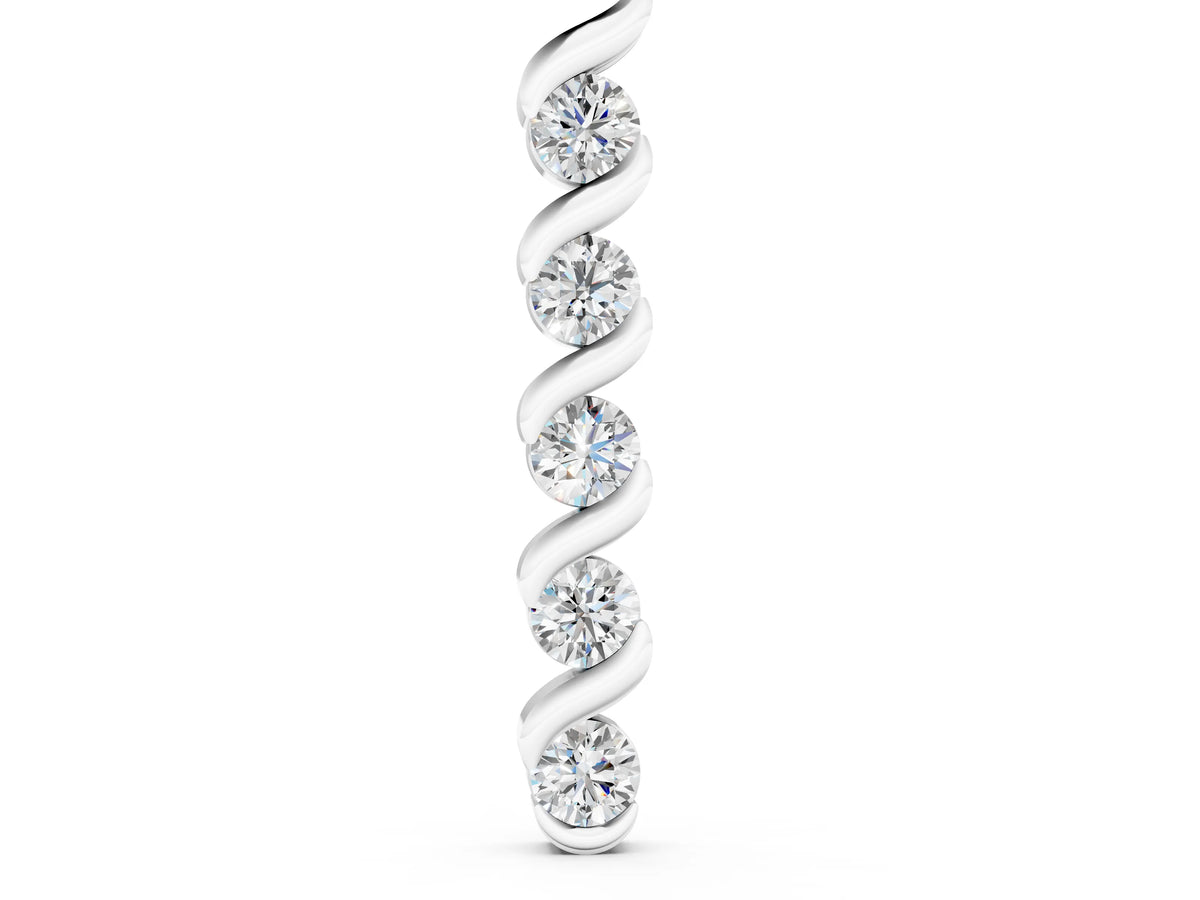 Silver Round Diamond Spiral Prong Pendant_2