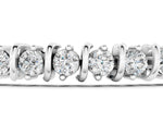 Silver Round Diamond Spiral Tennis Bracelet with Prong Setting_3