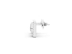 Silver Round Diamond Sunburst Square Stud Earrings_8