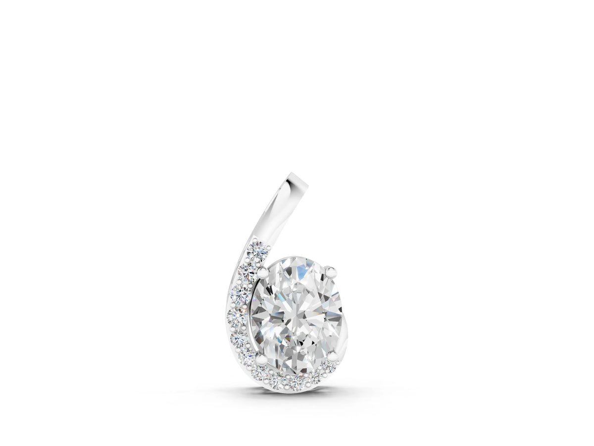 Silver Round Diamond Swirl Pendant with Prong Setting_4