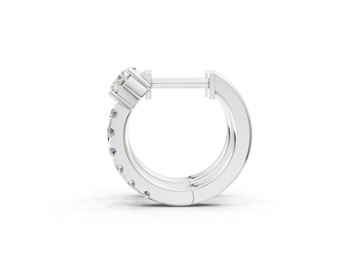 Silver Round Diamond Taylor Huggie Hoop Earrings_3