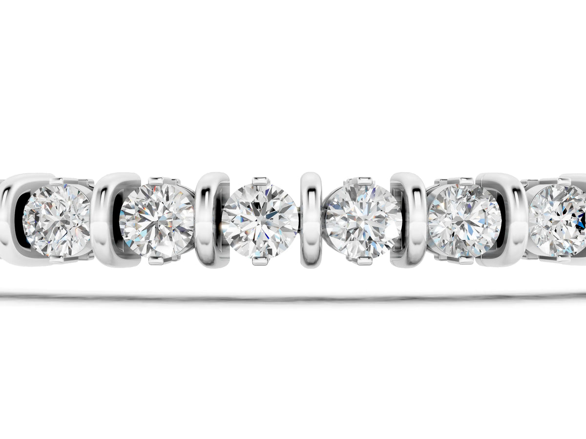 Silver Round Diamond Tennis Bracelet with Channel Setting and Box Clasp_3