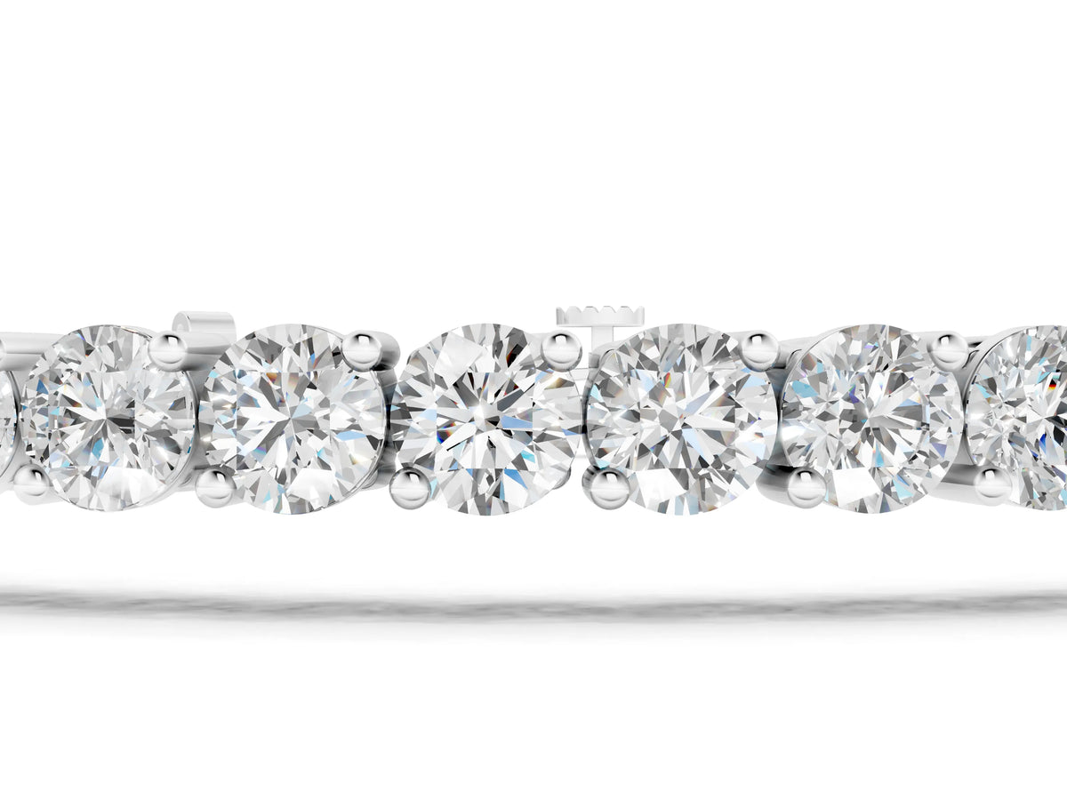 Silver Round Diamond Tennis Bracelet with Prong Setting and Box Clasp_3