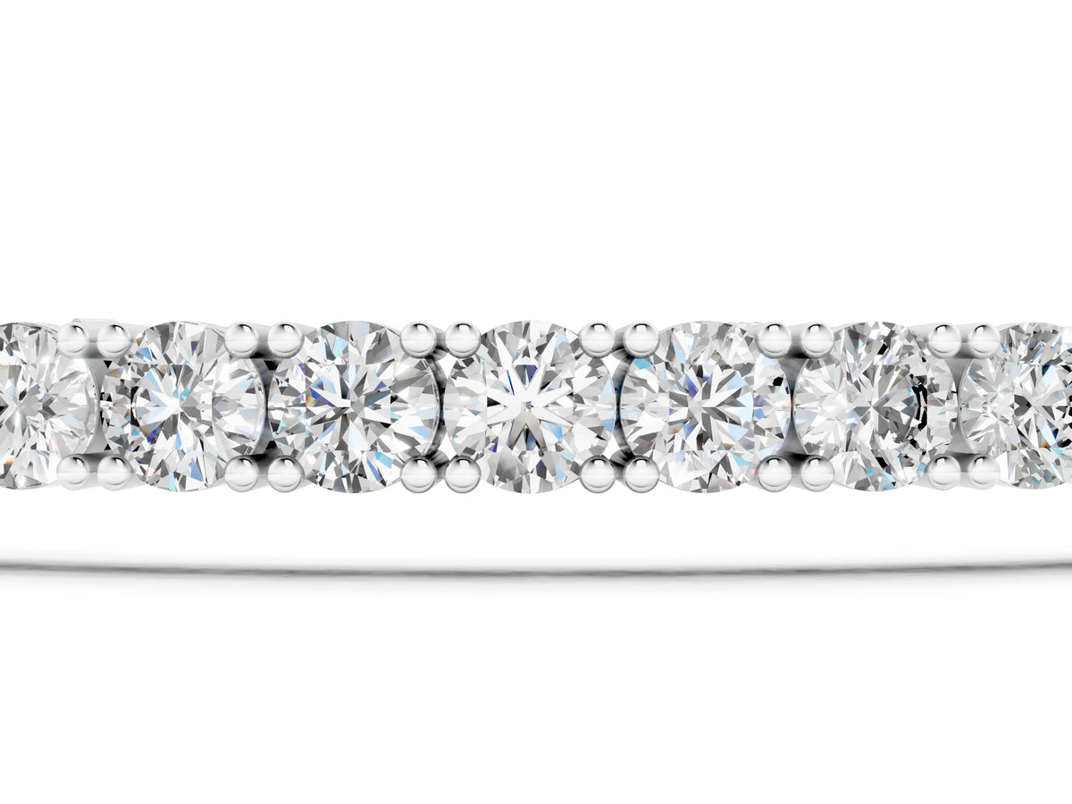 Silver Round Diamond Tennis Bracelet with Prong Setting in White Gold_3