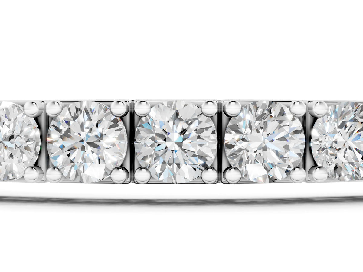 Silver Round Diamond Tennis Bracelet with Prong Setting_3