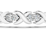 Silver Round Diamond Tennis Bracelet with X-Link Band and Prong Setting_5