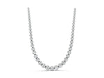 Silver Round Diamond Tennis Necklace with Bezel Setting and Prong Setting_1