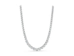 Silver Round Diamond Tennis Necklace with Prong Setting_1