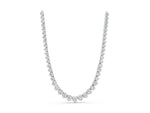 Silver Round Diamond Tennis Necklace with Three-Prong Setting_3
