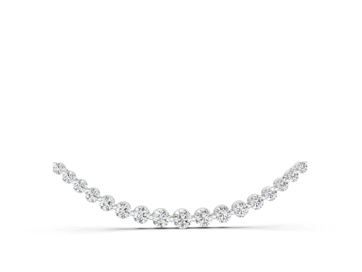 Silver Round Diamond V-Prong Bar Pendant_4