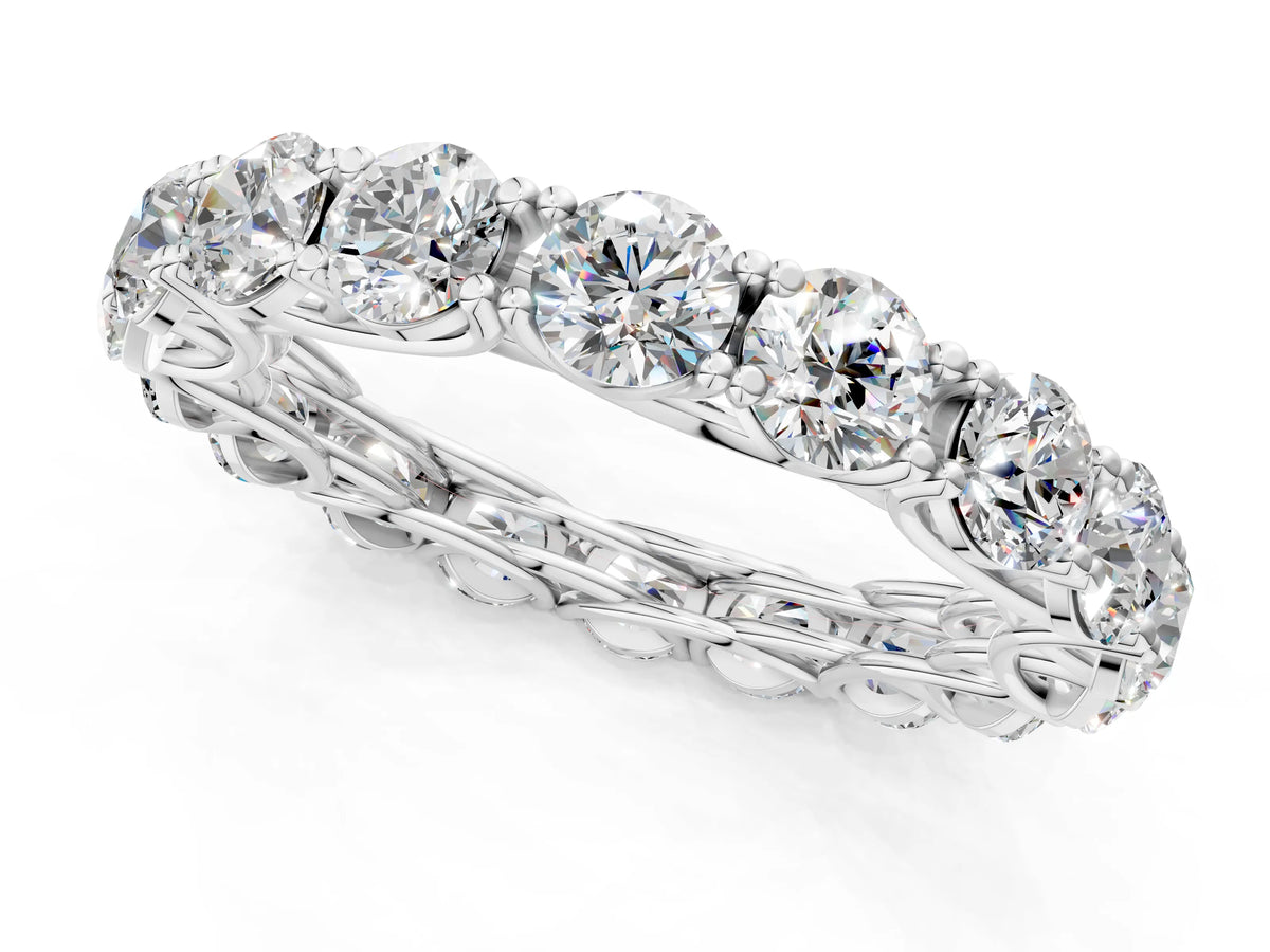 Silver Round Diamond Woven Full Eternity Band_13