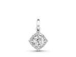 Silver Round Halo Diamond Pendant with Four-Prong Setting_2